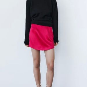 Hot pink silk skirt, Zara small